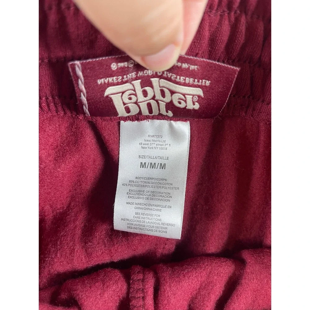 Dr Pepper Womens Maroon Lounge Set Crop Top and Wide Leg Sweatpants Size Medium